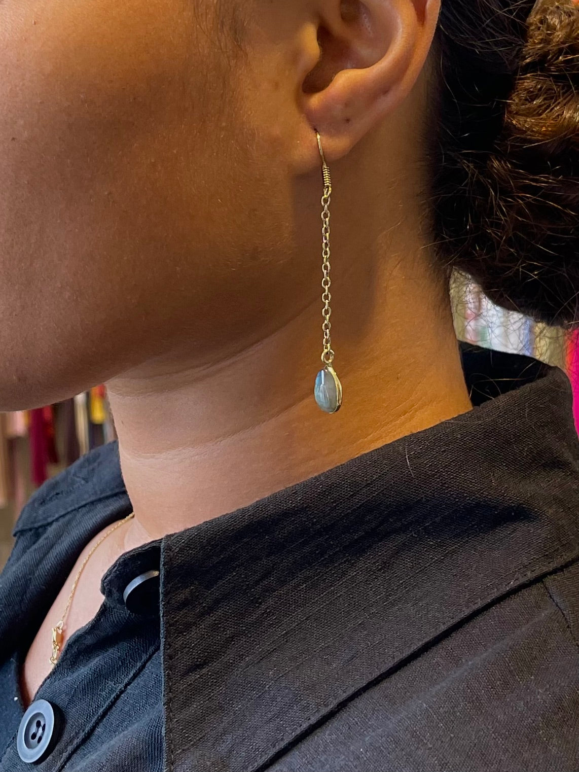 Stone Teardrop Earrings