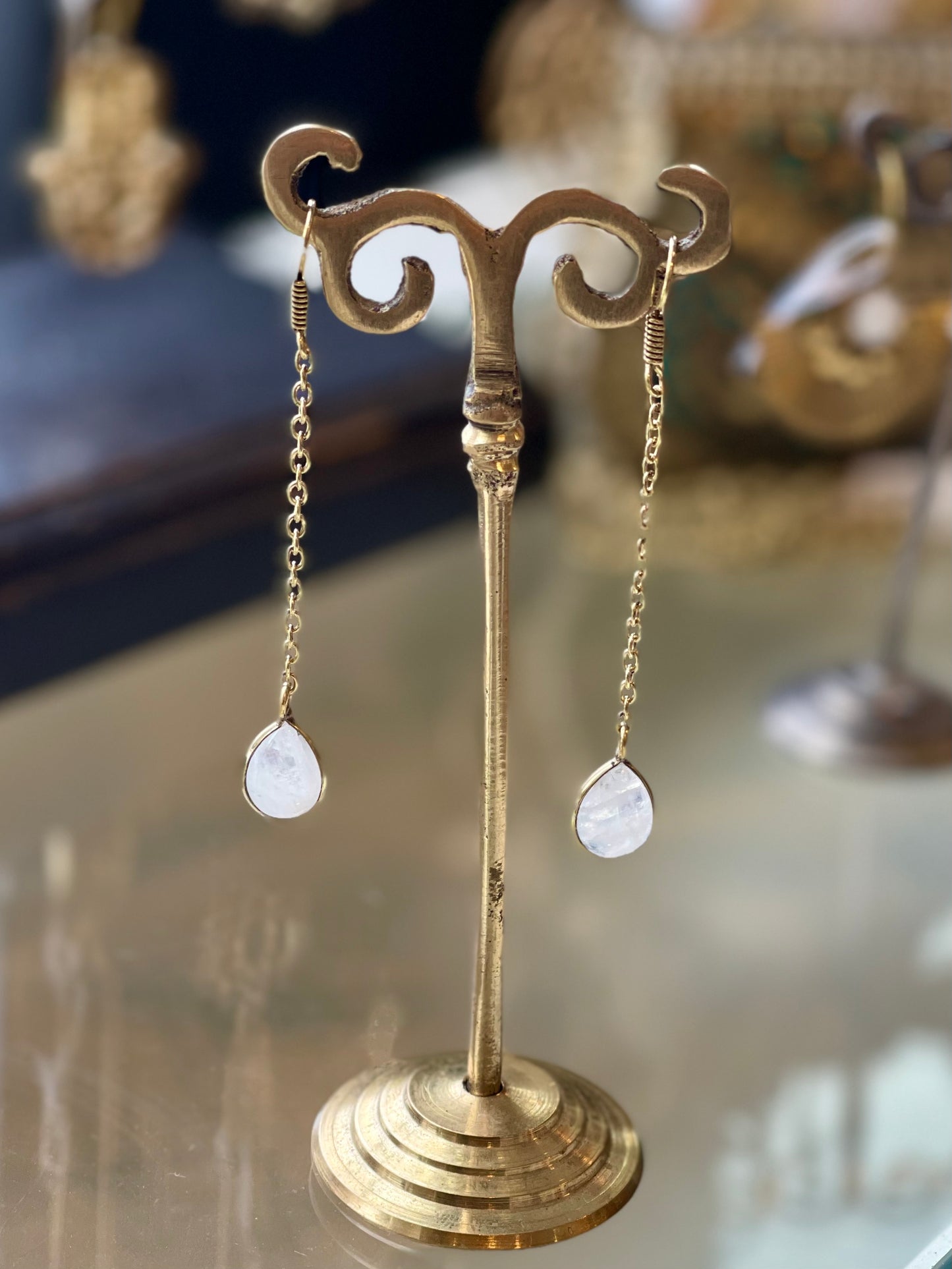 Stone Teardrop Earrings