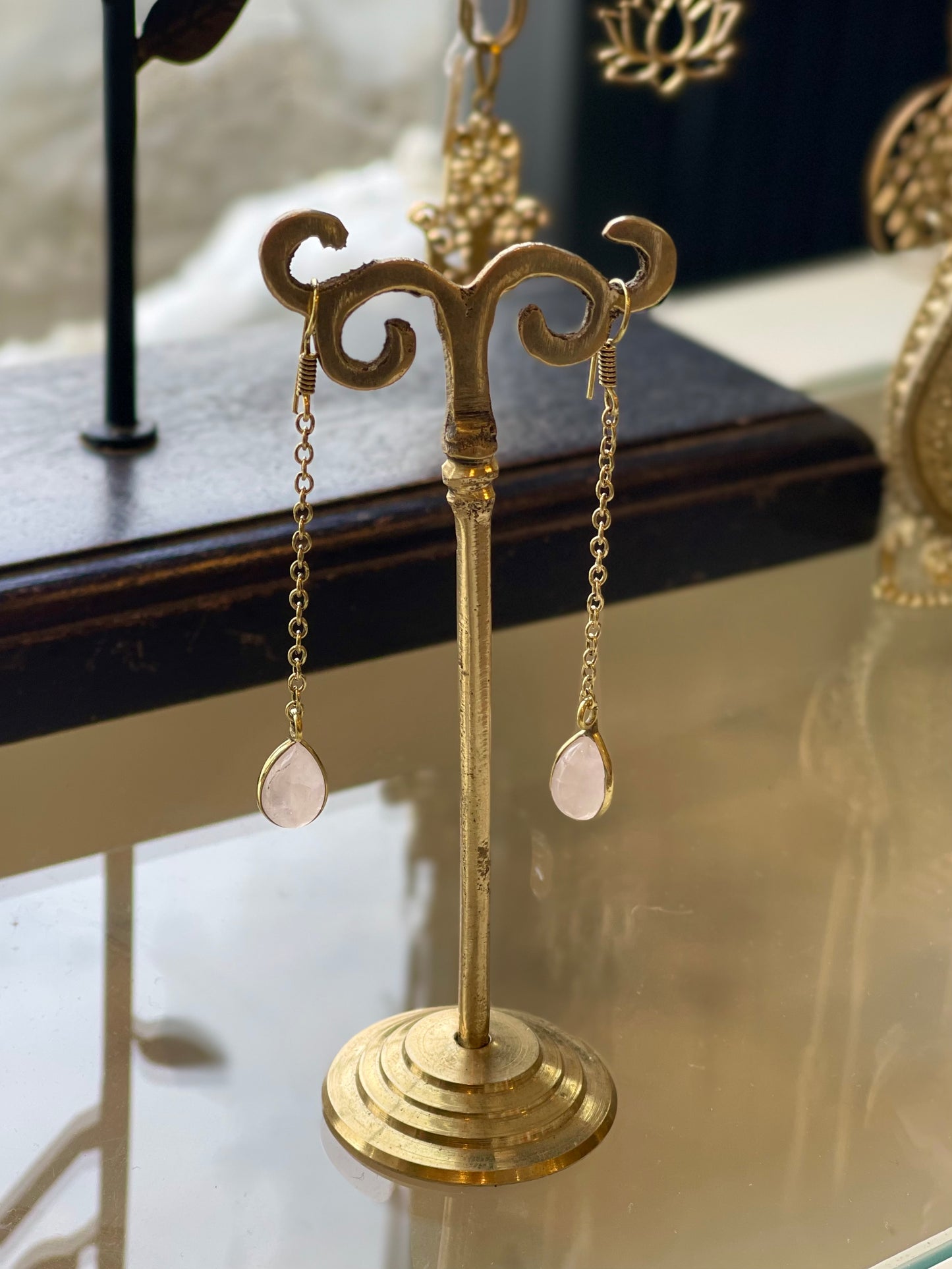 Stone Teardrop Earrings