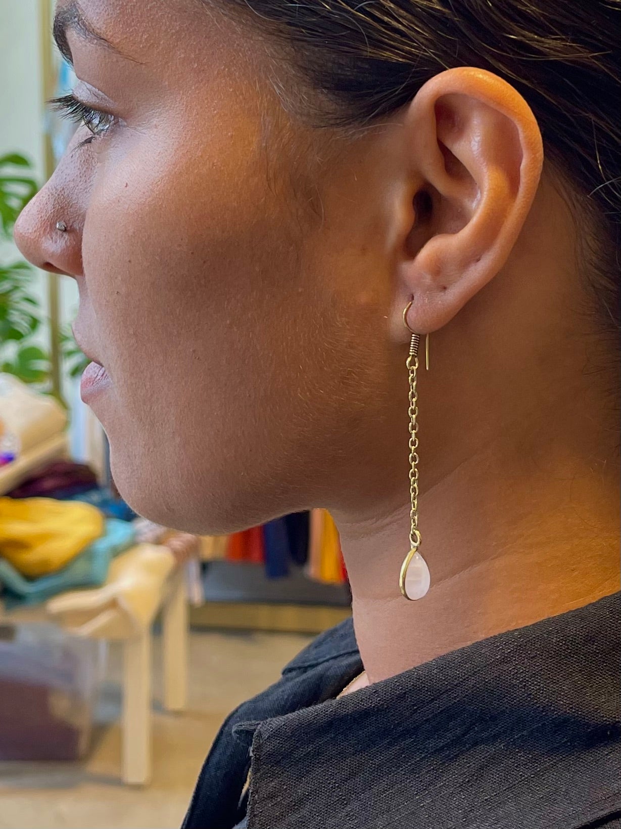Stone Teardrop Earrings