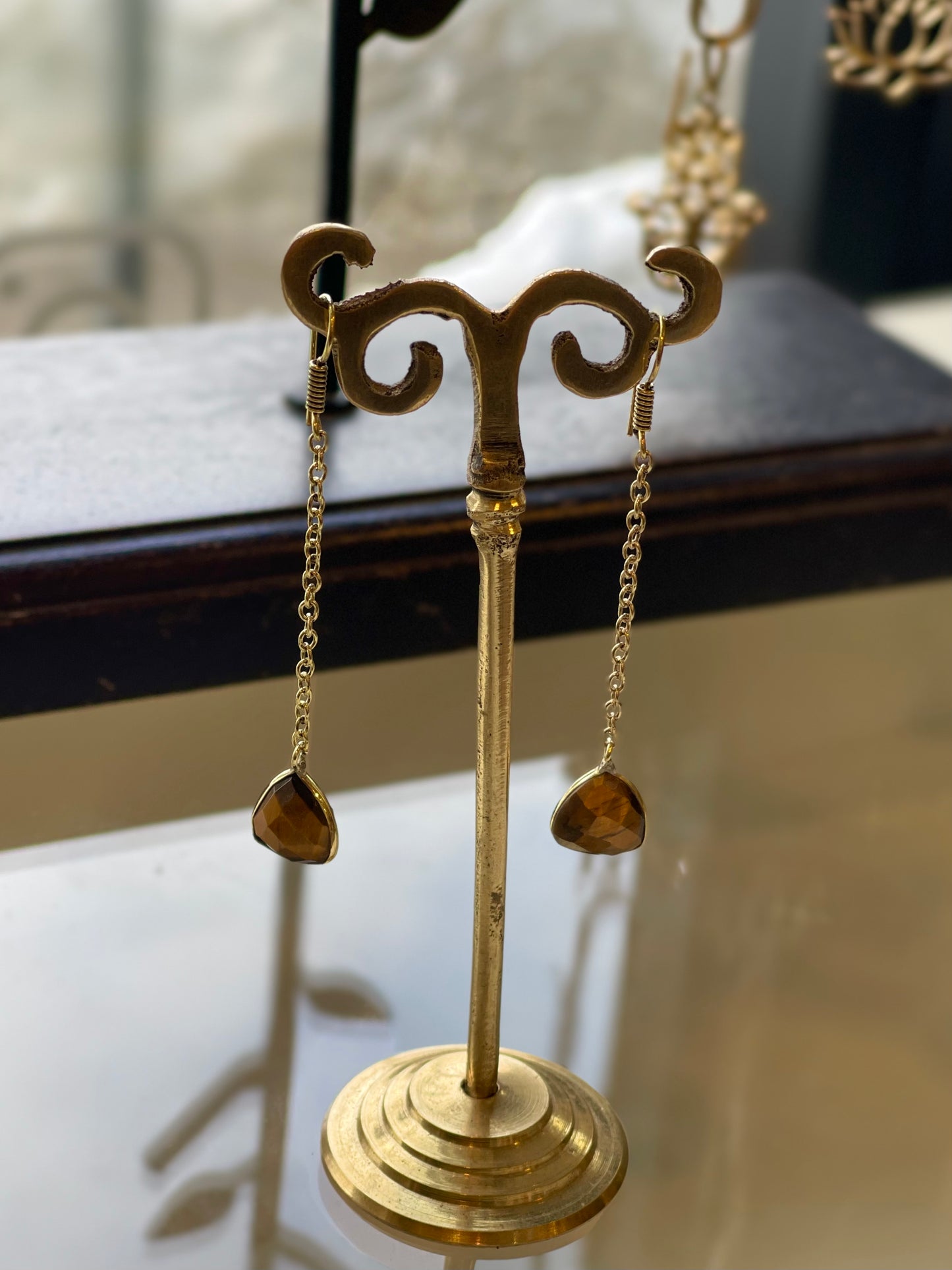 Stone Teardrop Earrings