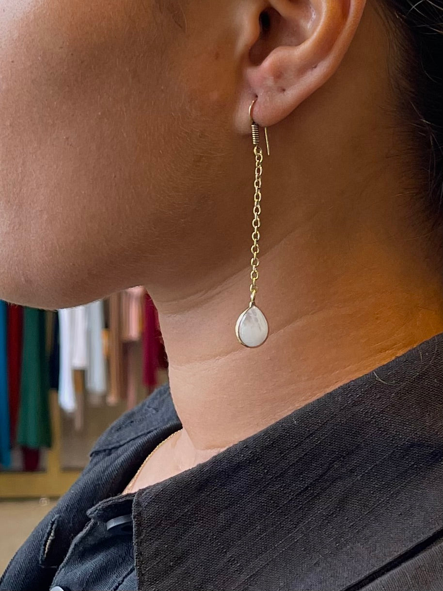 Stone Teardrop Earrings