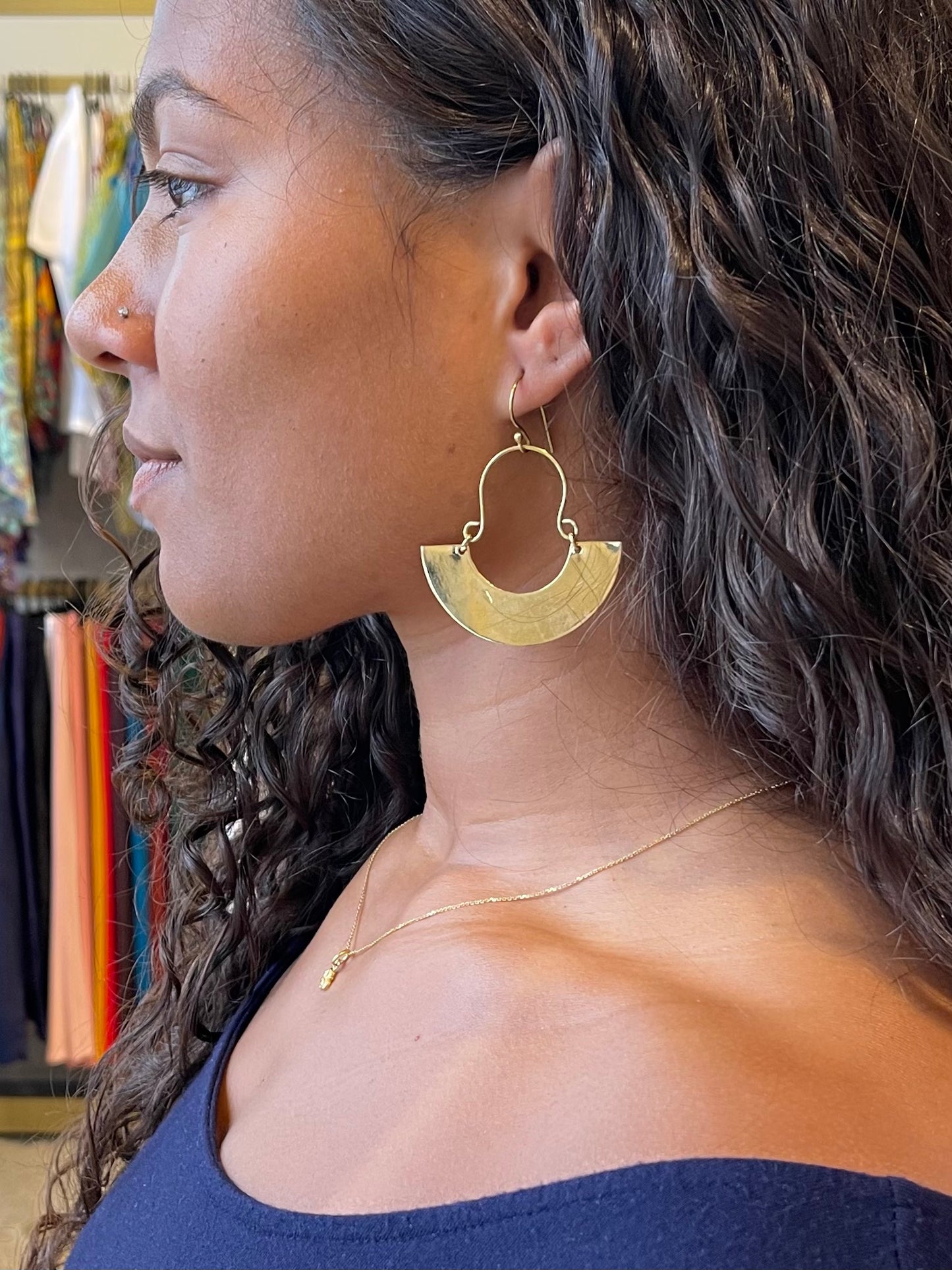 Diya Brass Earrings