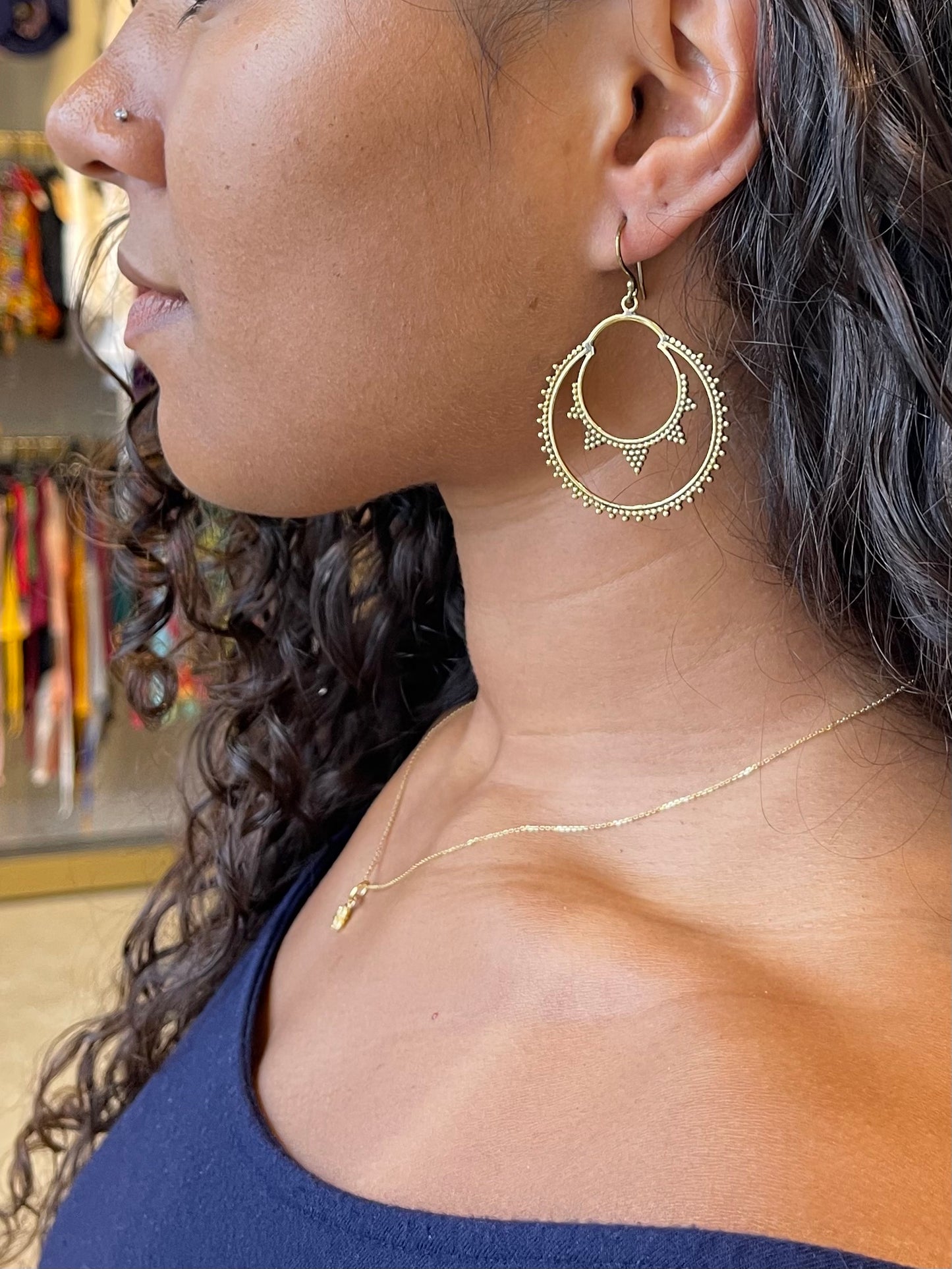 Double Hoop Dangle Earrings