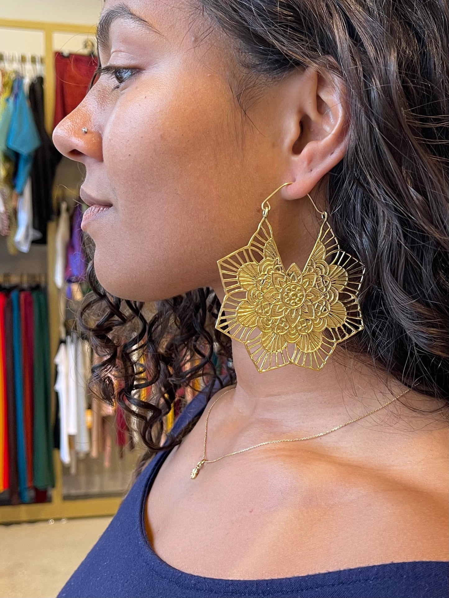 Large Floral Mandala Earrings
