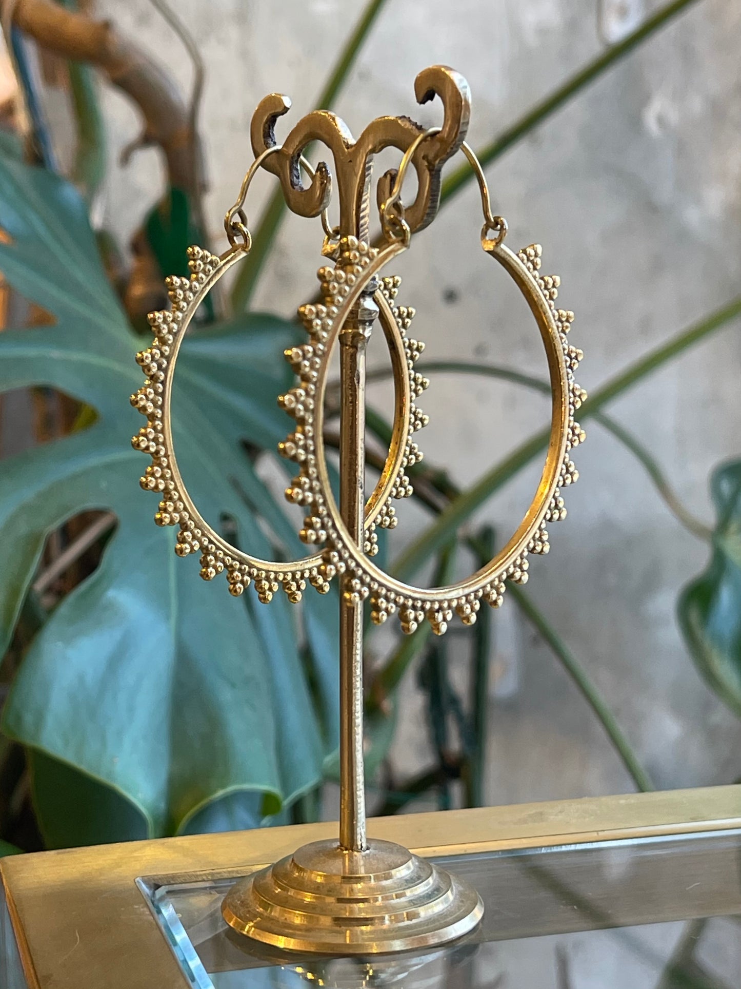 Medium Decorated Hoop Earrings