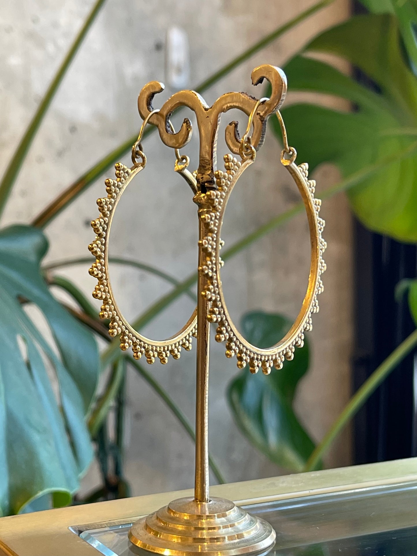 Medium Decorated Hoop Earrings