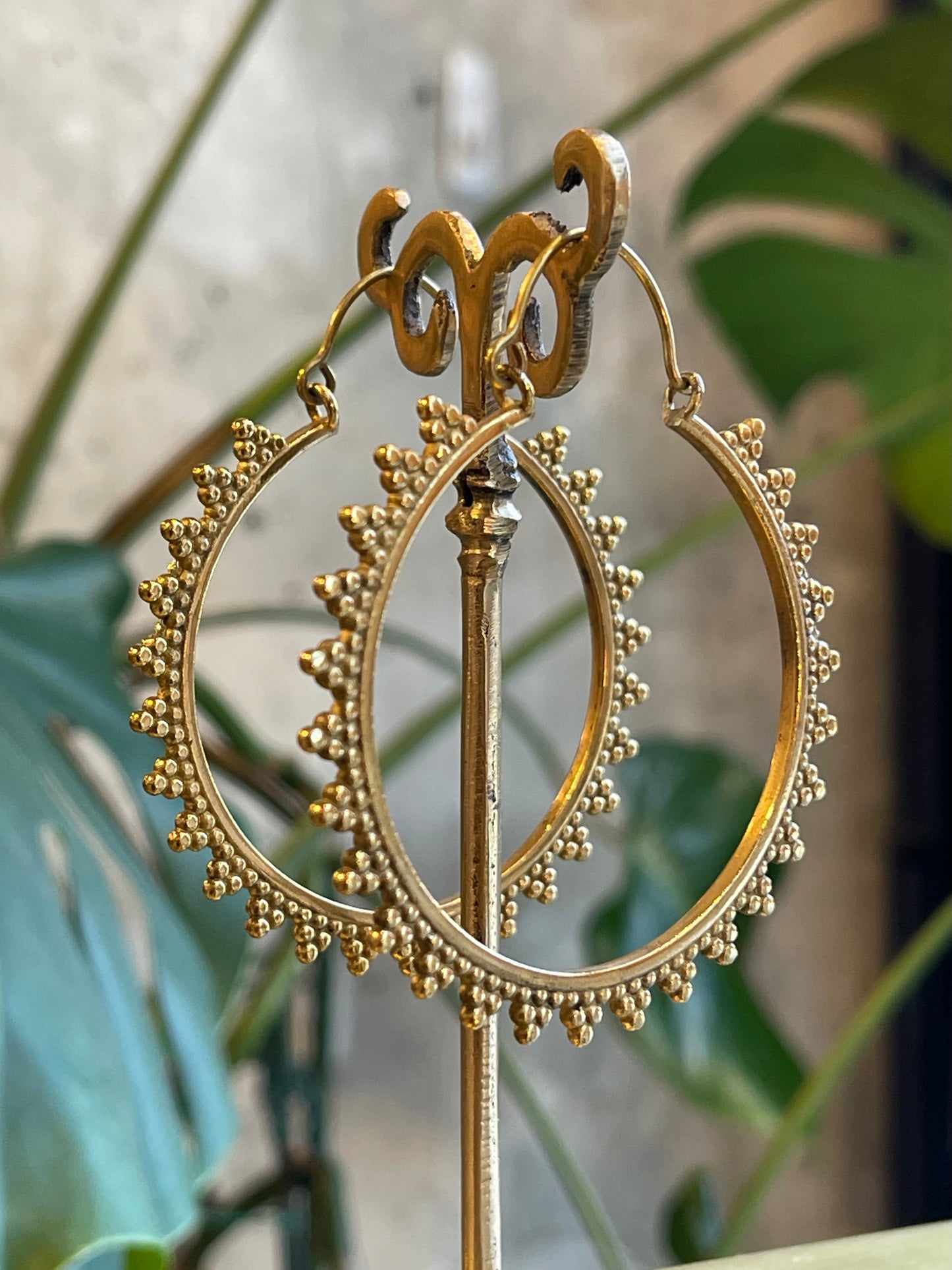 Medium Decorated Hoop Earrings