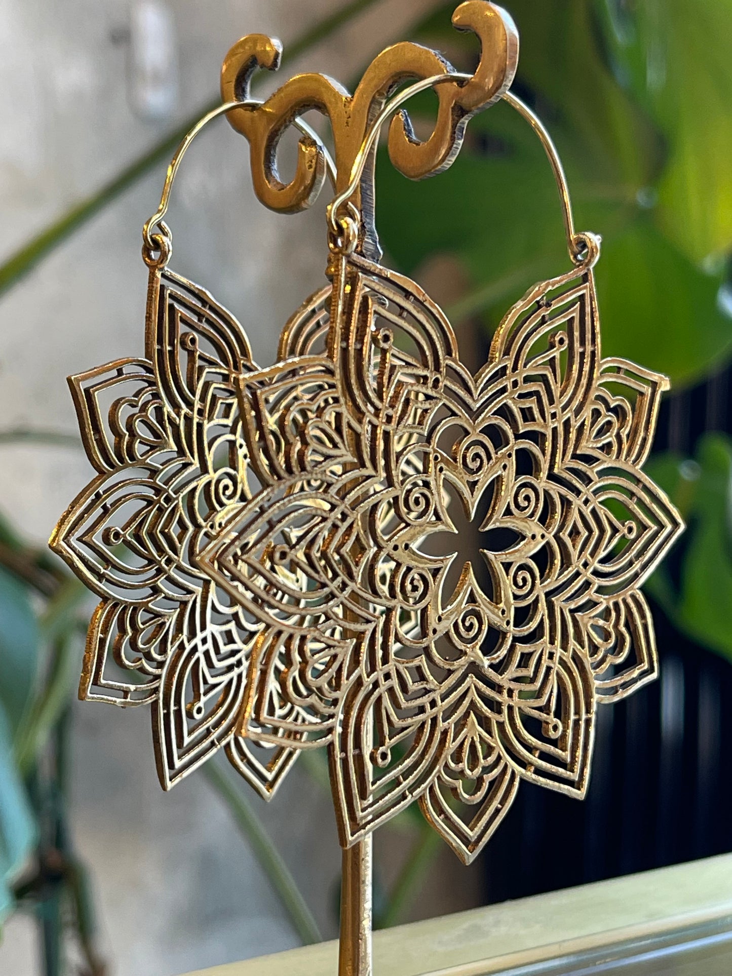 Medium Floral Mandala Hoop Earrings