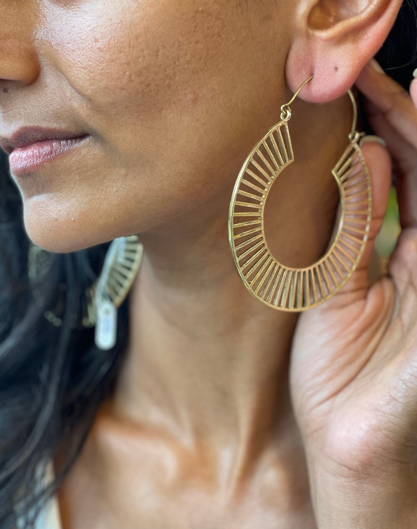 Large Shivani Brass Earrings