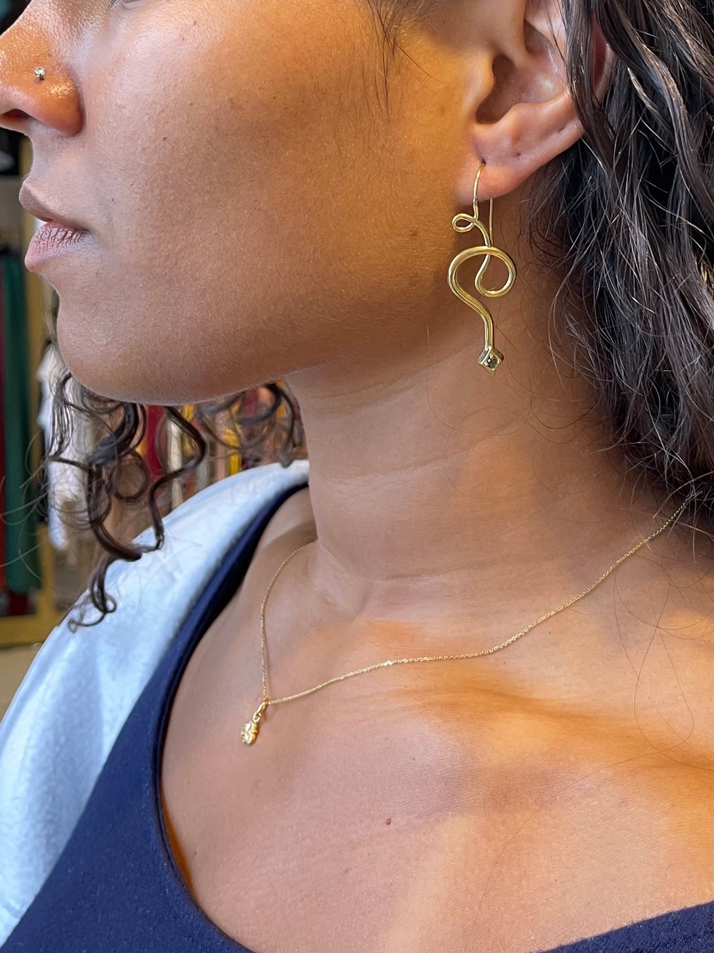 Stone Head Snake Earrings