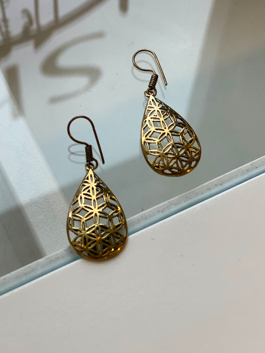 Flower Of Life Teardrop Earring